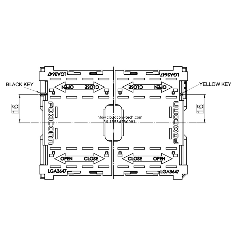 FOXCONN PE36473-01NK3-1H Sever CPU SOCKET LGA 3647 Socket P0  Narrow Board right side with yellow key